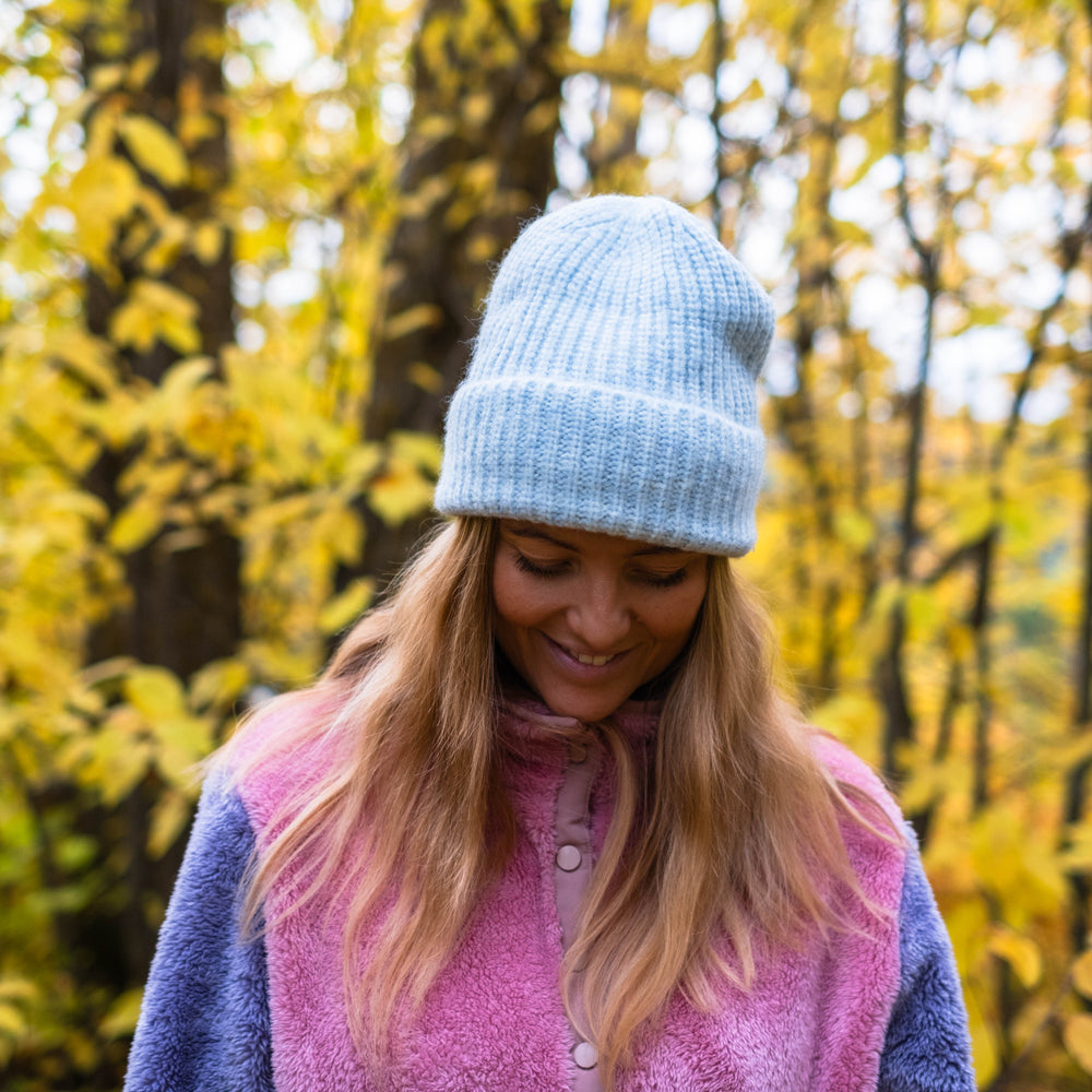 naout ice blue beanie